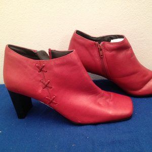 Mark Tucker Red Ankle Booties Size 6